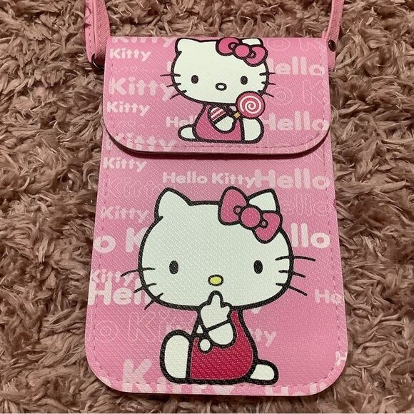 Pastel Pink Hello Kitty Graphic Kawaii Kidcore Crossbody Bag - Picture 3 of 9
